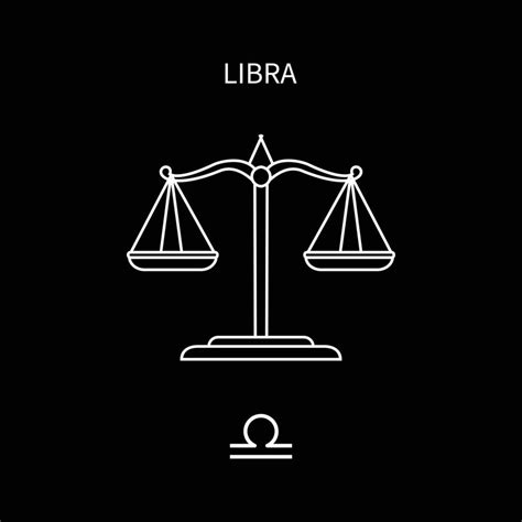 Libra Horoscope Symbol In Twelve Zodiac Constellation A Flat Line