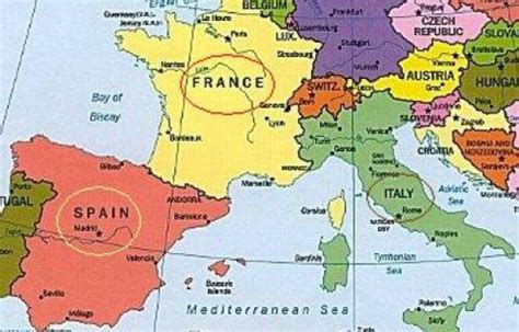 Italia Spagna Cartina