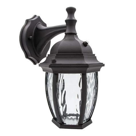Maxxima 1 Light Black Led Outdoor Wall Lantern Sconce With Dusk To Dawn