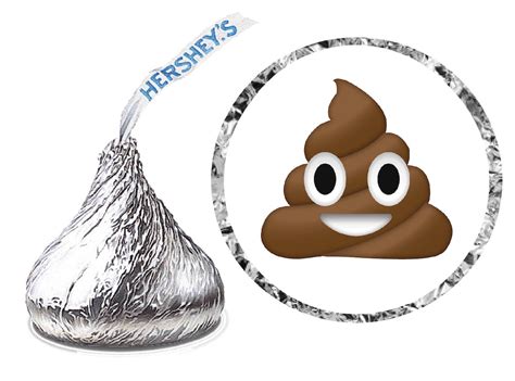 Printable Hershey Kiss Stickers Poop Emoji Digital Etsy