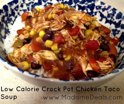With little prep, this slow cooker stew is a great way to eat a warm and comforting meal on a busy day. Low Calorie Crock Pot Chicken Taco Soup Recipe - Real ...
