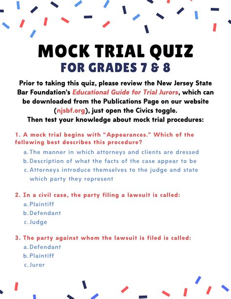 Online Civics And Mock Trial Content New Jersey State Bar Foundation