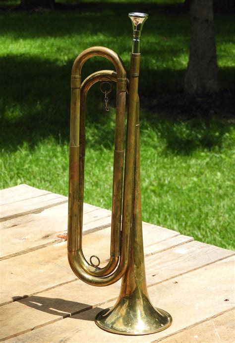 Vintage Brass U S Regulation Calvary Buglerare Condition M1892 Gold
