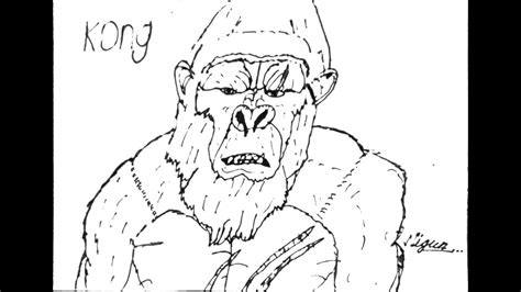 King Kong Drawing Simple Steps To Draw King Kong King Kong In