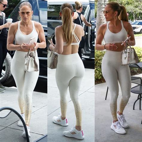 Jennifer Lopez Looks Stunning In This White Fitted Gym Suit