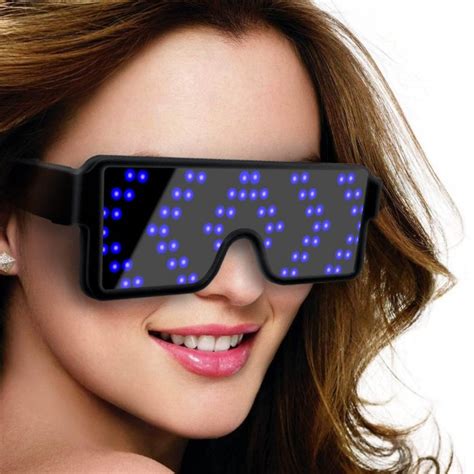 gflai pixel led glasses display led sunglasses light up eyewear glowing glasses fashion