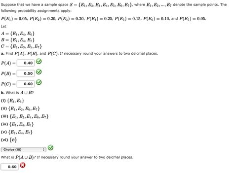 solved suppose that we have a sample space s {e1 e2 e3