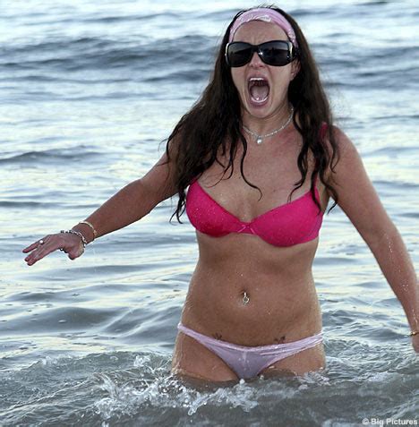 Brief Encounter Britney Hits The Beach In Lingerie Daily Mail Online