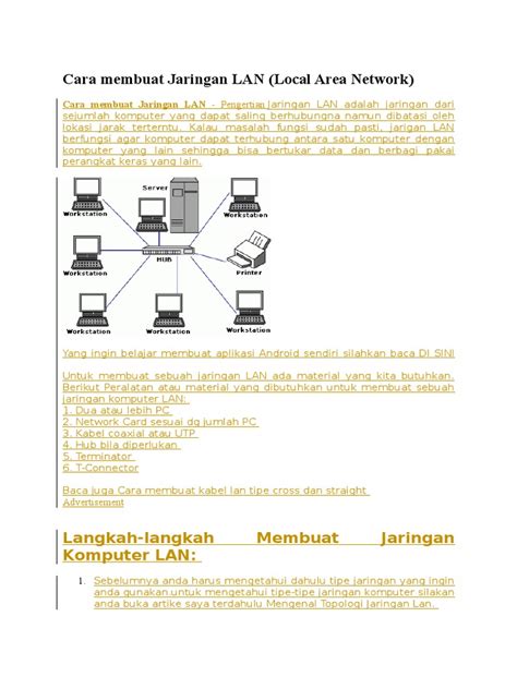 Peralatan Yang Dibutuhkan Untuk Membuat Jaringan Komputer Kreatifitas