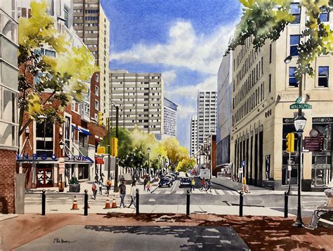 Watercolor 36th & Walnut. Happy Fall : r/UPenn