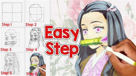 How To Draw Nezuko Kamado Step By Step Kimetsu No Yaiba Demon Slayer