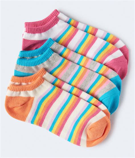 Multi Rainbow Stripe Ankle Sock 3 Pack