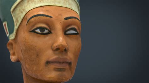 3d model bust of queen nefertiti vr ar low poly cgtrader