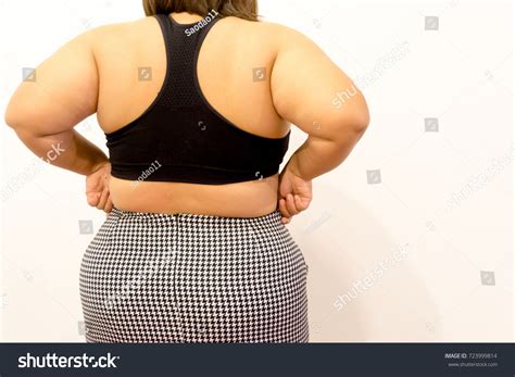 Overweight Woman Trying Fasten Her Skirt Stock Photo Edit Now
