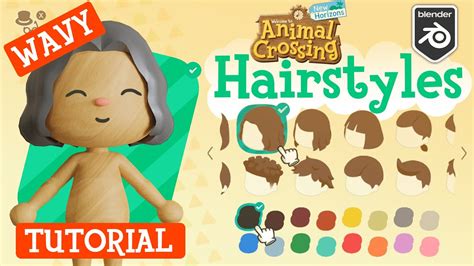 Animal Crossing Hairstyles Wavy Tutorial In Blender Youtube