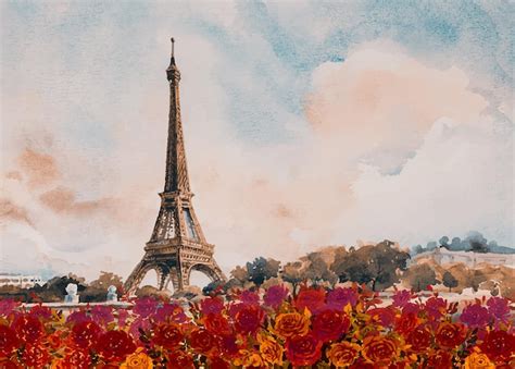Premium Vector Paris European City Landscape France Eiffel Tower With