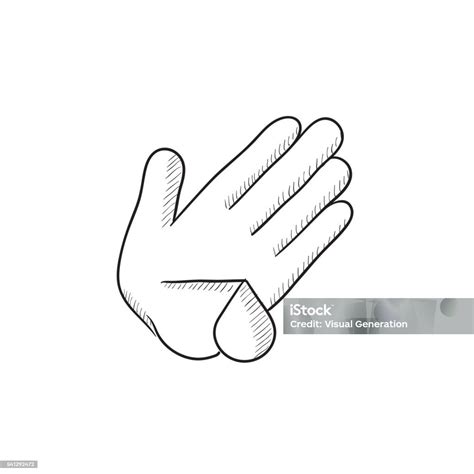 Ikon Sketsa Telapak Tangan Yang Terluka Ilustrasi Stok Unduh Gambar