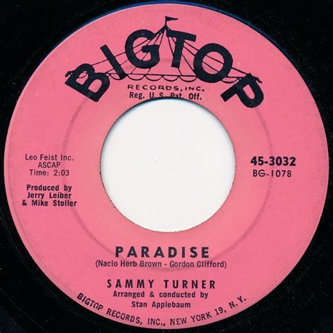 Sammy Turner Paradise 1960 Vinyl Discogs