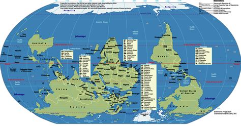 World Map South On Top Johomaps