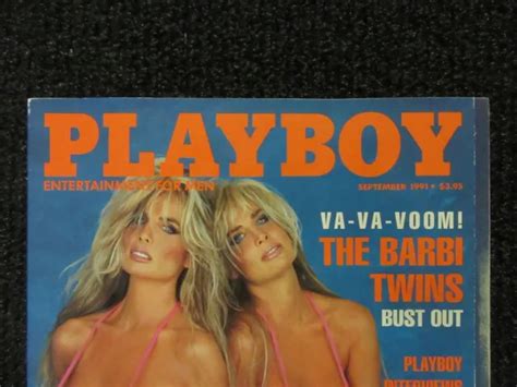 VINTAGE PLAYBOY MAGAZINE Sept 1991 Barbi Twins Complete Glossy Book