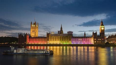 Pride In London The Houses Of Parliament Lit Up In The Rainbow For
