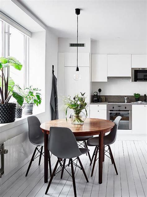 White Kitchen With A Round Dining Table Via Coco Lapine Design Blog