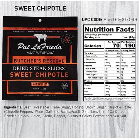 Pat Lafrieda Dried Beef Steak Slices Sweet Chipotle Pack Of 4 Pat