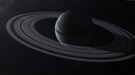Download Black Planet Saturn In 3d Wallpaper