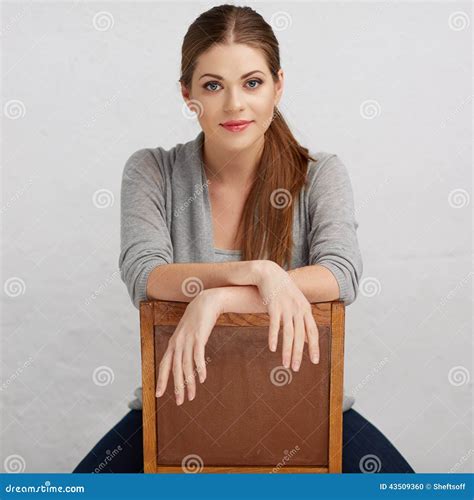 Woman Sitting On Chair Beautiful Model Chair B Stock Photo Image