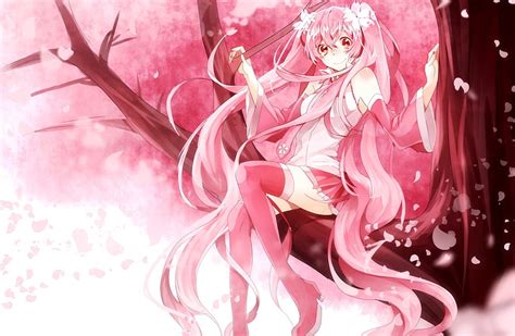 Hd Wallpaper Vocaloid Hatsune Miku Sakura Miku Twintails Pink