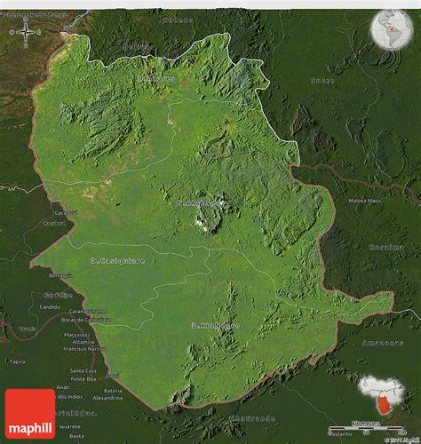 Satellite 3d Map Of Amazonas Darken