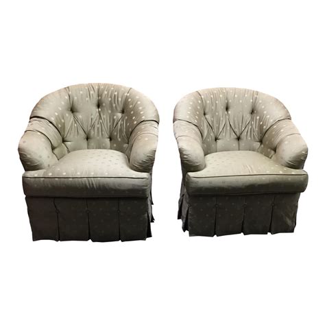 Kitchen & dining room tables. Vintage Ethan Allen Swivel Chairs - a Pair | Chairish