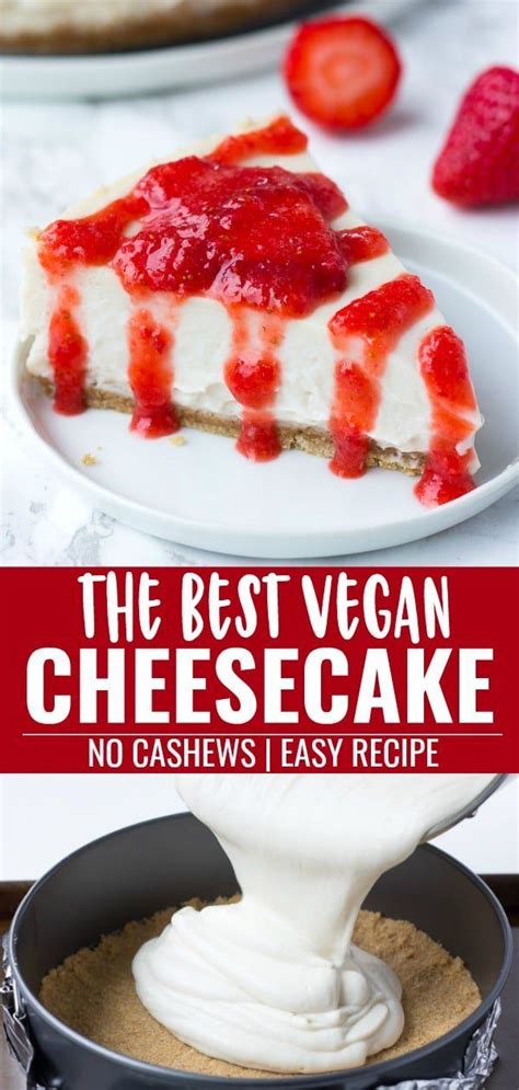 26 best vegan desserts that taste like the real deal. The best vegan cheesecake ever! No, really! Easy recipe, nut free and baked. #vegan #dessert # ...