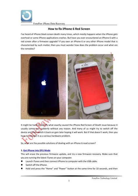 Ppt How To Fix Iphone 6 Red Screen Powerpoint Presentation Free