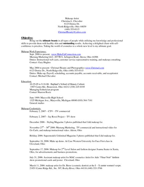 Use our example and writing tips to help you land a job. 10 Makeup Artist Resume Examples | Sample Resumes | Sample ...