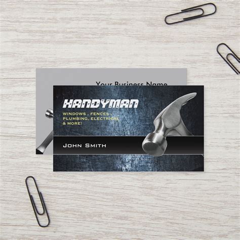 If you have little or no credit, you may struggle to secure the financing you need to grow your handyman business. Handyman repair professional business cards | Zazzle.com ...