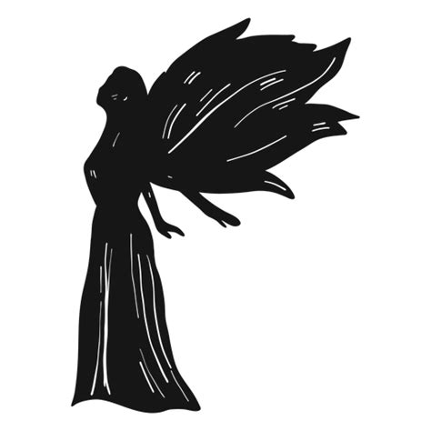 Download Female angel side view silhouette - Transparent PNG & SVG vector file