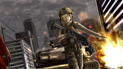 Battlefield Anime Girl Soldier 4k Girl Battlefield Anime