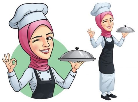 Free muslimah cartoon chef vector download in ai, svg, eps and cdr. Hijab Muslimah Chef Logo | Jilbab Gallery