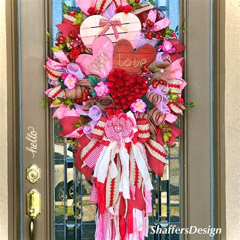 Rustic Glam Valentines Day Wreath Xl Deluxe Valentines Day Swag