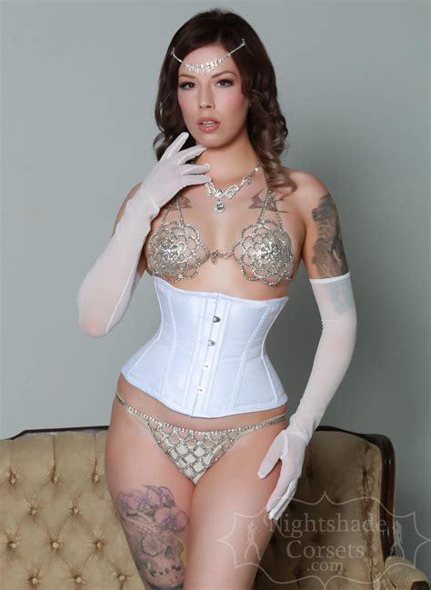 essential authentic satin corset 10039 white nightshade corsets