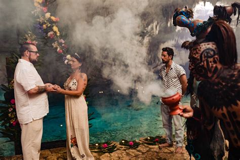 Tulum Mayan Wedding Ceremony In Cenote Taak Bi Ha