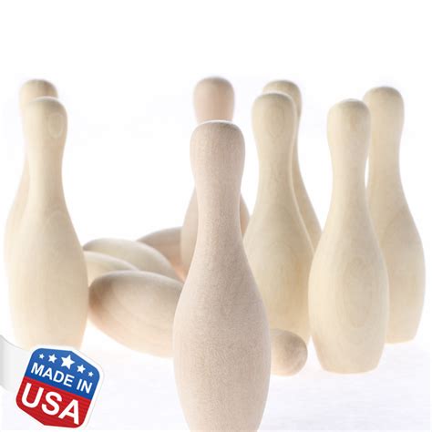 Small Unfinished Wood Bowling Pins All Wood Cutouts Wood Crafts
