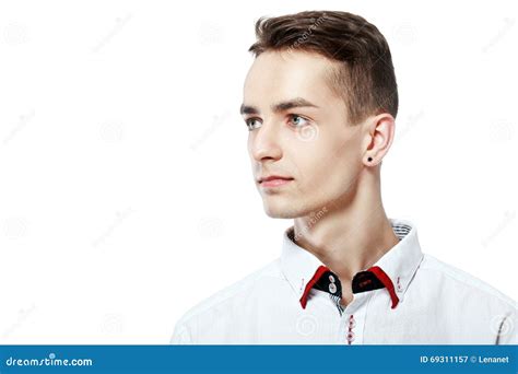 Attractive Young Man Looking Sideways Stock Image Image Of Close