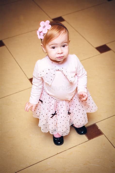 Baby Dressed In Pink Dress Stock Photo Image Of Birthday 29736970