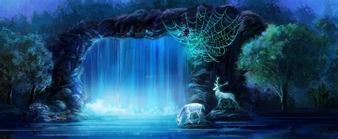 The Magic Waterfall In The Night By Tsubasa Otori1 On