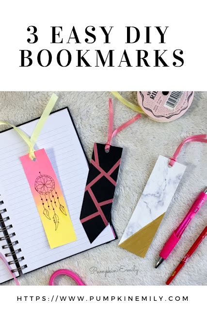 3 Easy Diy Bookmark Ideas Pumpkin Emily