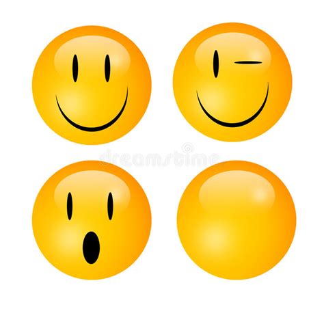 Set Of Smiley 3d Emoticons Stock Illustration Illustration Of