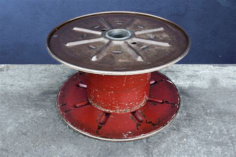 Sold Vintage Steel Cable Spool Bright Red Circa 1960s Rehab