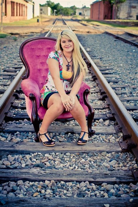 Senior Girl Chair Railroad Tracks Girls Senior Portrait Inspiration
